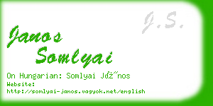 janos somlyai business card